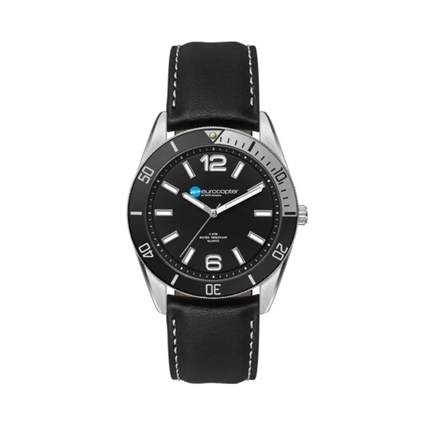 34MM, SILVER METAL CASE, BK BEZEL, 3-HAND MVT for