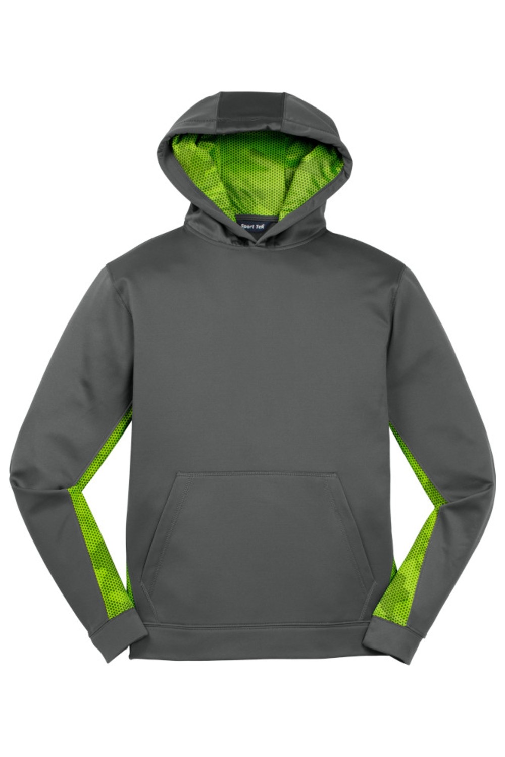 Sport-Tek® Youth Sport-Wick® CamoHex Fleece Colorblock Hooded Pullover for