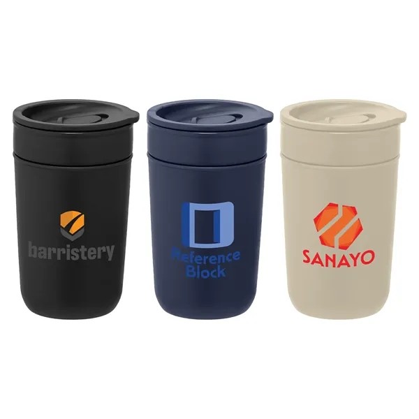 12 oz. Ceramic Tumbler w/Plastic Exterior & Lid  - ColorJet for
