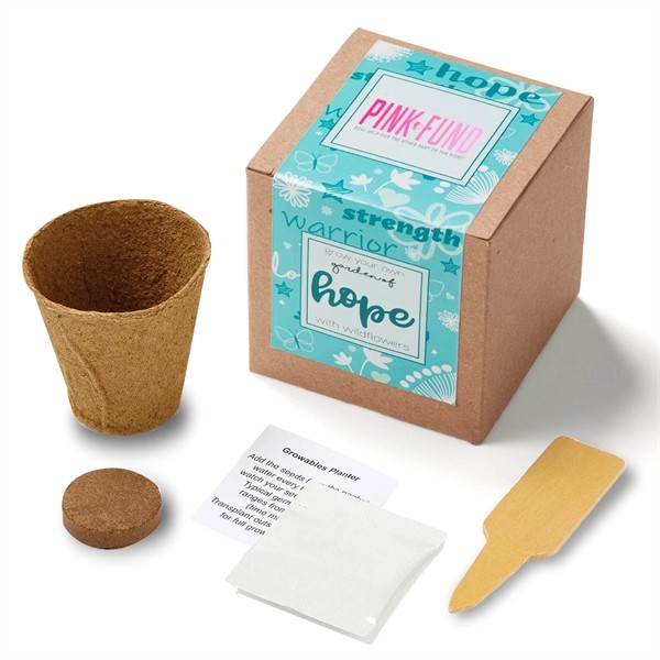 Teal Garden of Hope Seed Planter Kit in Kraft Box for