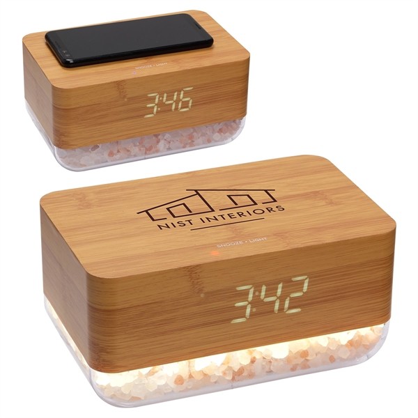 Sunrise Alarm Clock with Himalayan Salt Lamp Wireless Charger for