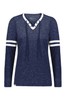 Navy Heathr / White