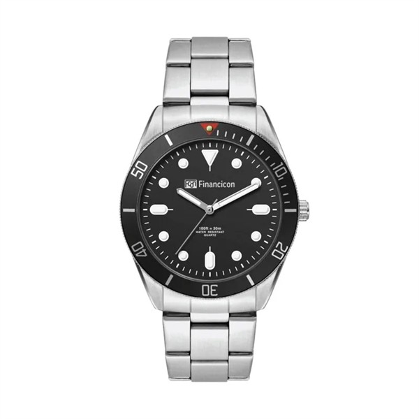 42MM, SILVER METAL CASE, BK BEZEL, 3-HAND MVT for