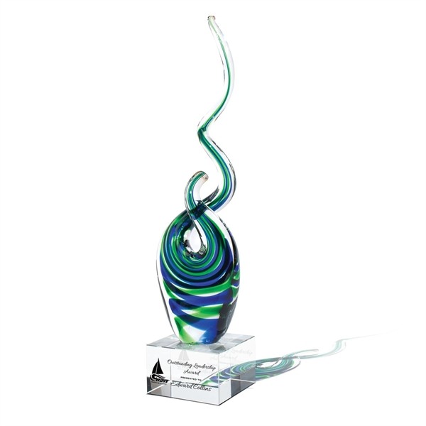 Mensa Swirling Art Glass and Crystal Award for