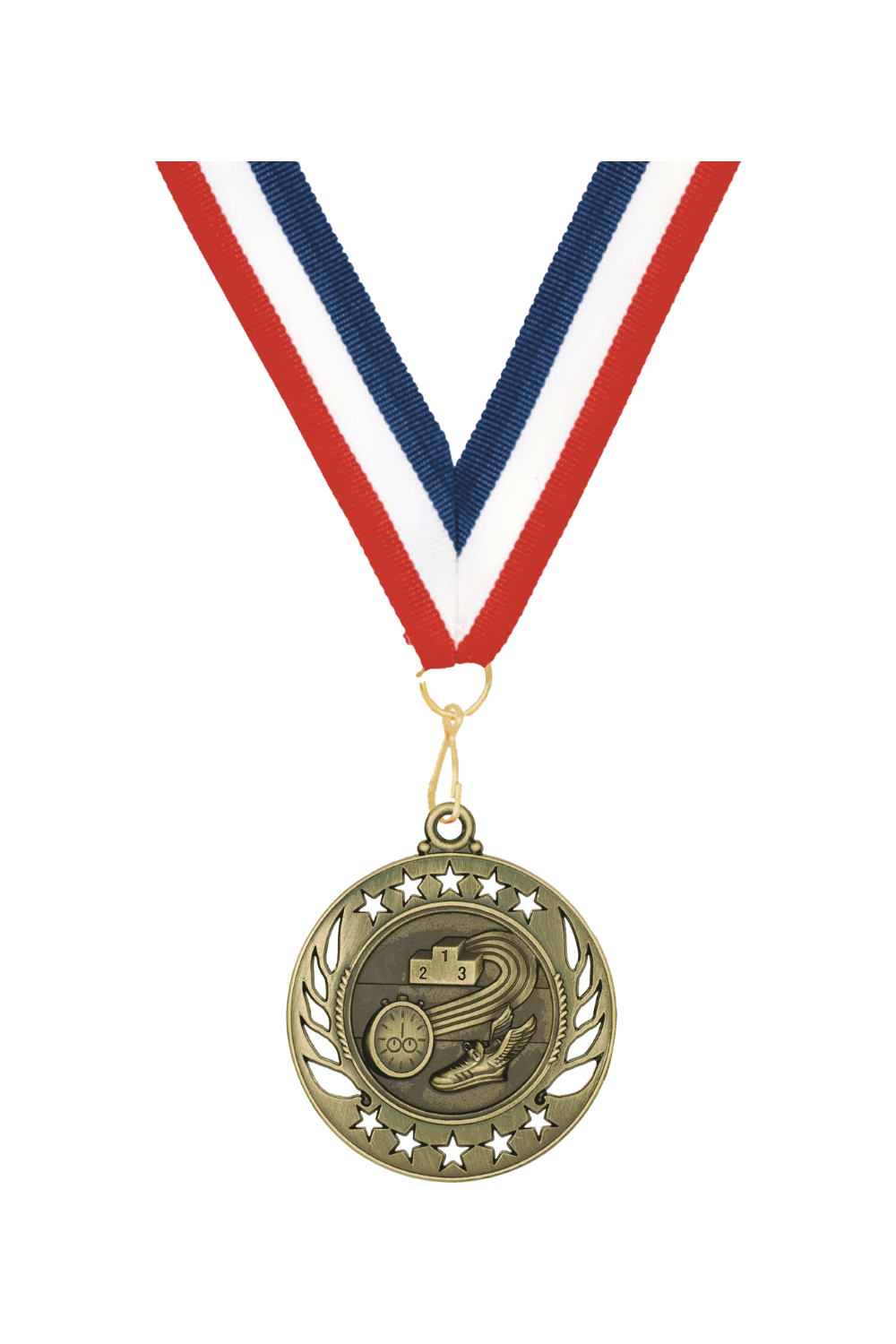 2 1/4" Antique Track Galaxy Medal w/ Neck Ribbon for